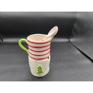 Demdaco Heartful Home Holiday Cream And Sugar Stacker New